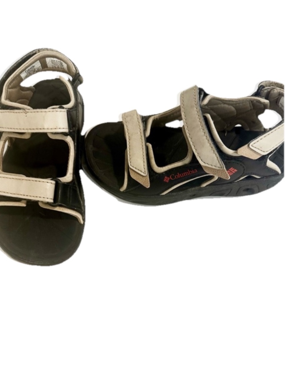 Columbia Black and Cream Kids' Adjustable Outdoor Sandals